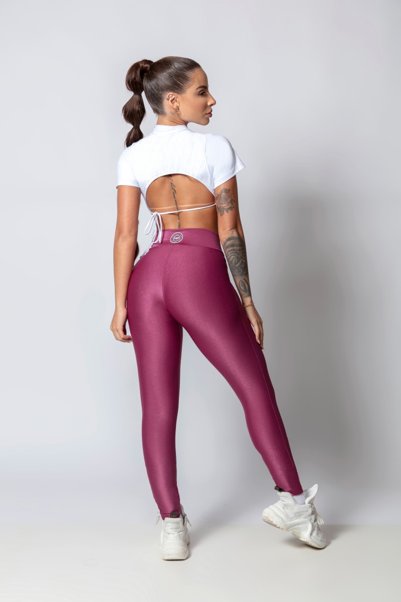 Hipkini - Legging Sporty Style Vinho Cós Transpassado - 33330257