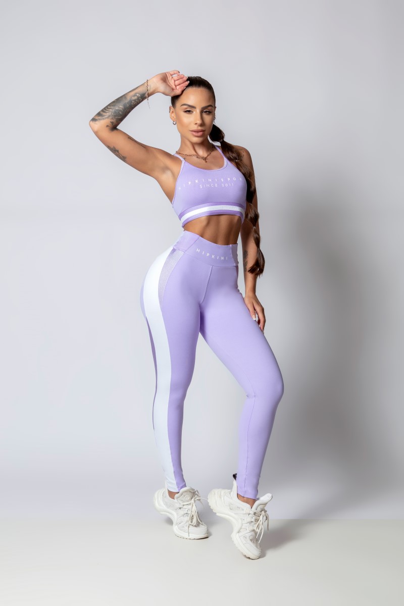 Hipkini - Legging Sporty Style Lílas com Recortes - 33330276