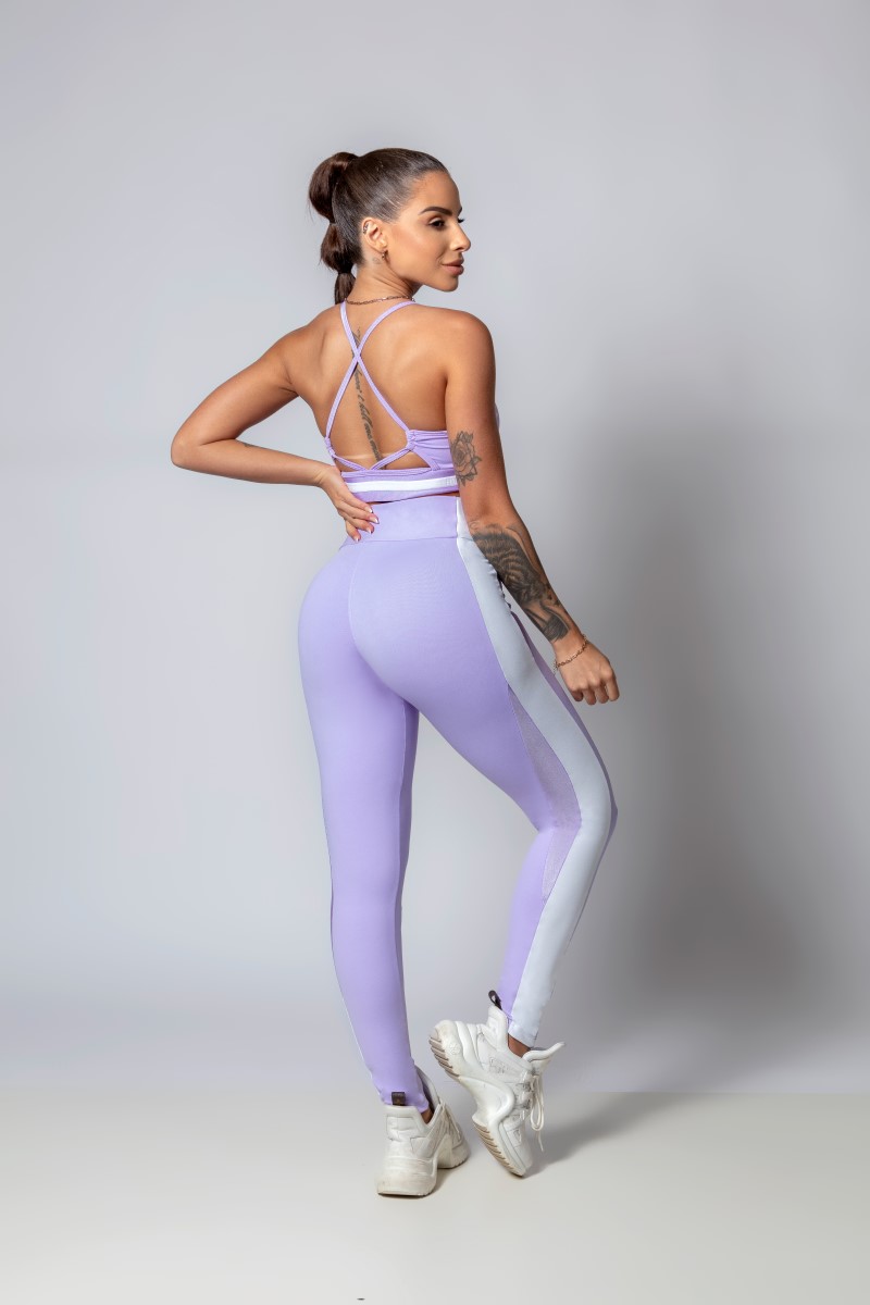 Hipkini - Legging Sporty Style Lílas com Recortes - 33330276