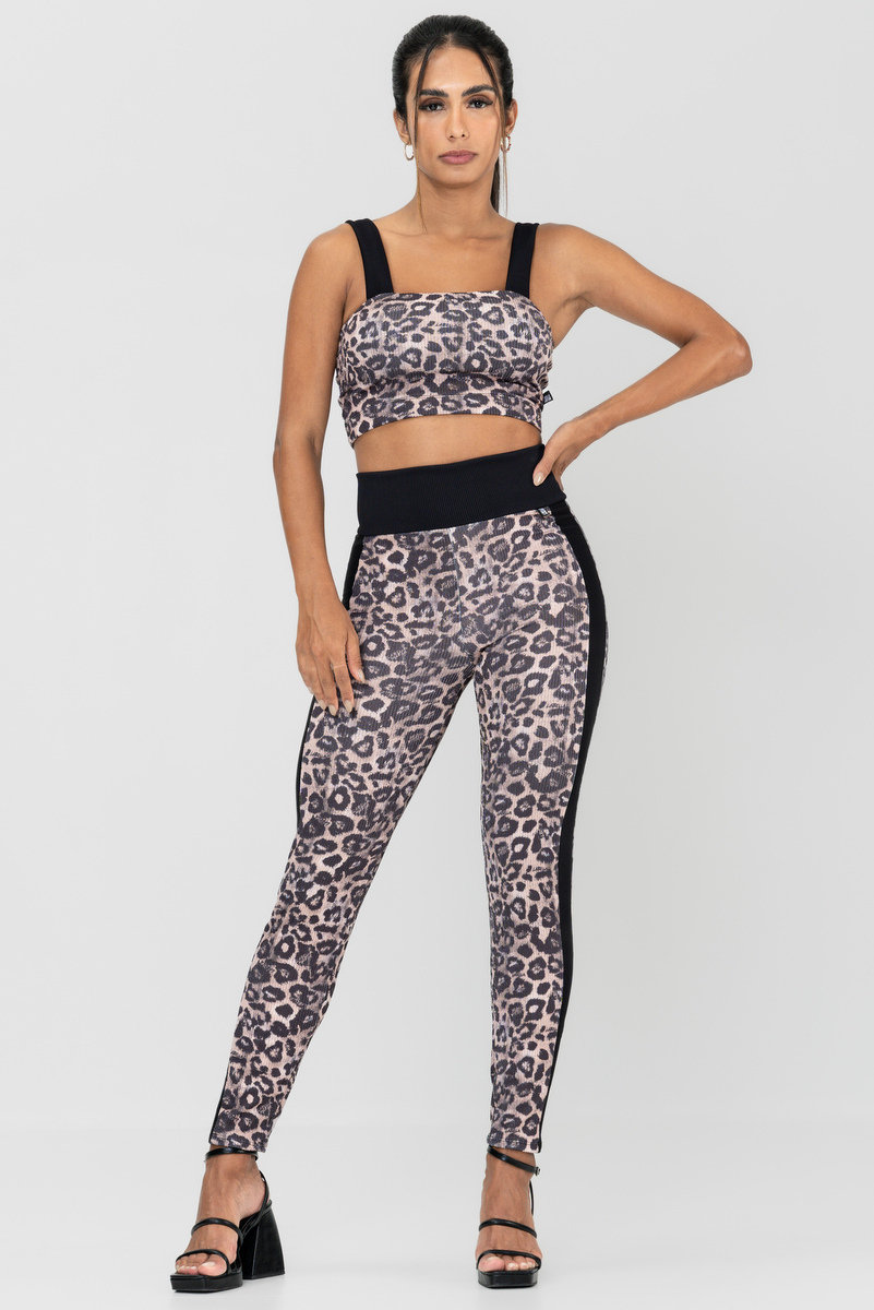 Labellamafia - Labellamafia Print Impulse Top and Pants Set - 30287