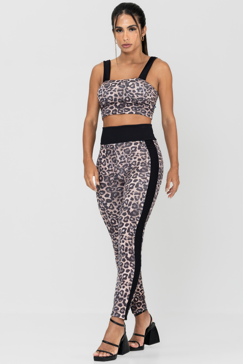 Labellamafia - Labellamafia Print Impulse Top and Pants Set - 30287