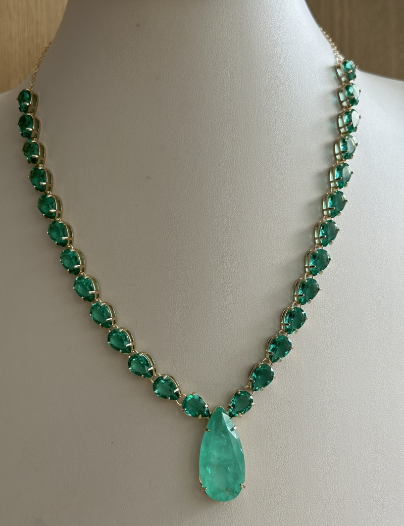 Mikabe - Green Tourmaline Party Necklace - MK1674