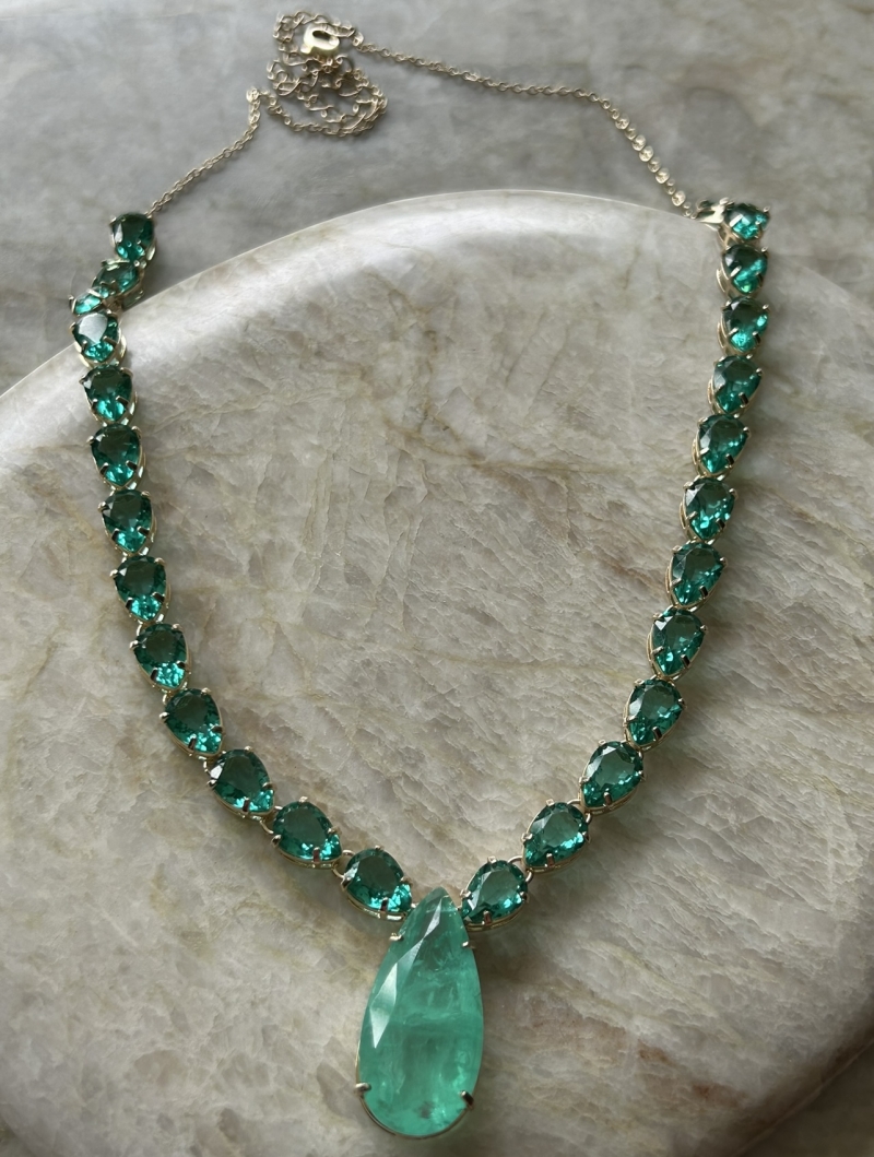 Mikabe - Green Tourmaline Party Necklace - MK1674