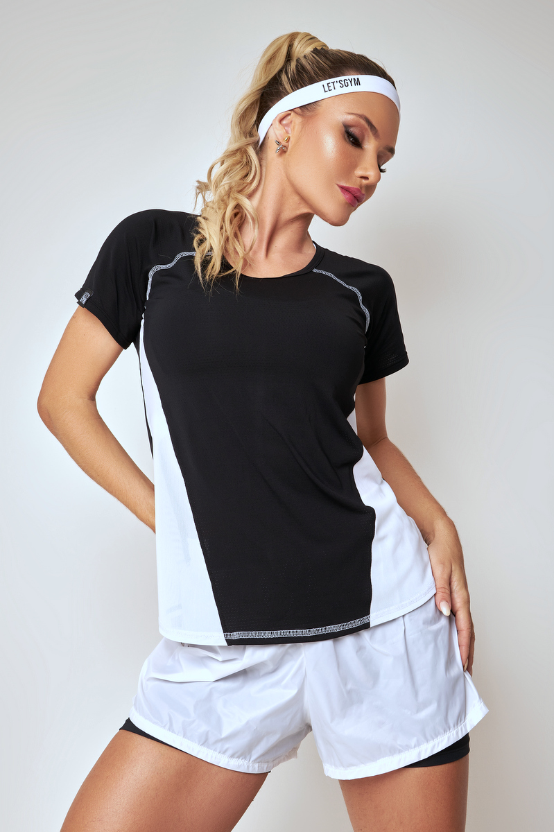 Lets Gym - Blusa M/C Dinamic Preto - 2164PT