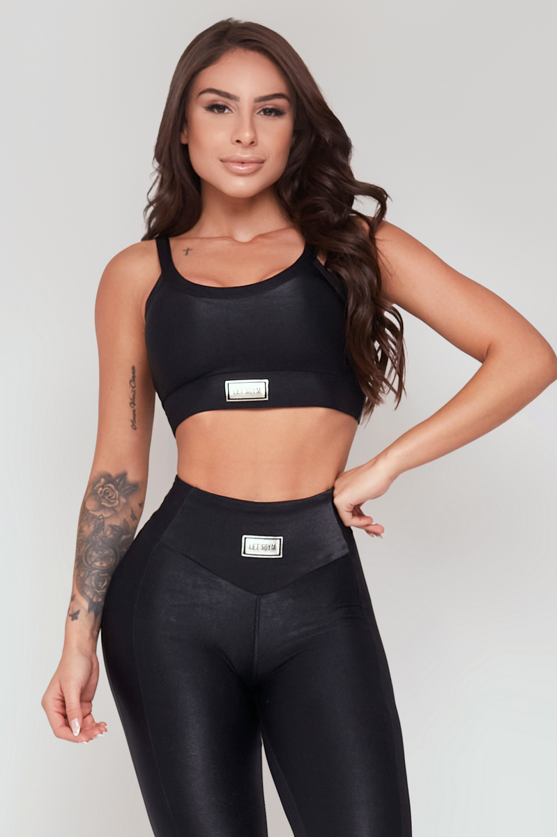 Lets Gym - Top Bright Black - 2141APT