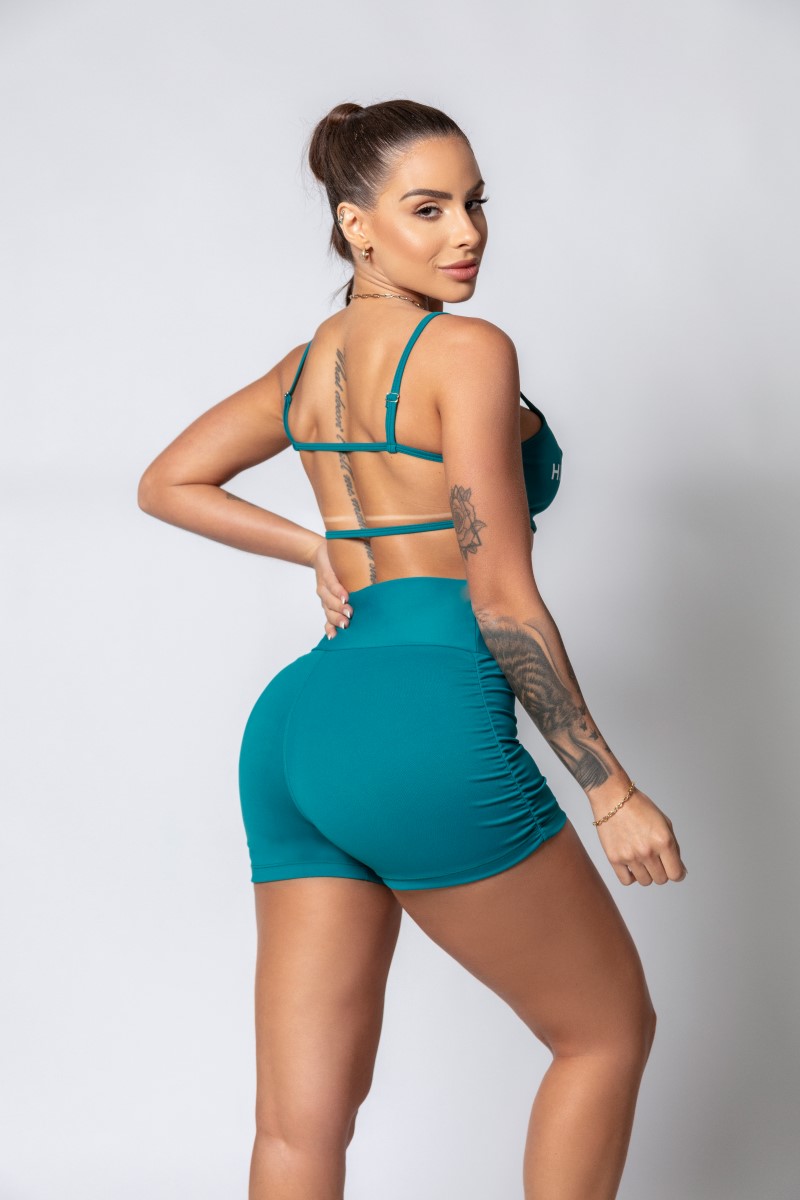 Hipkini - Sporty Style Green Shorts with White Silk - 3330250