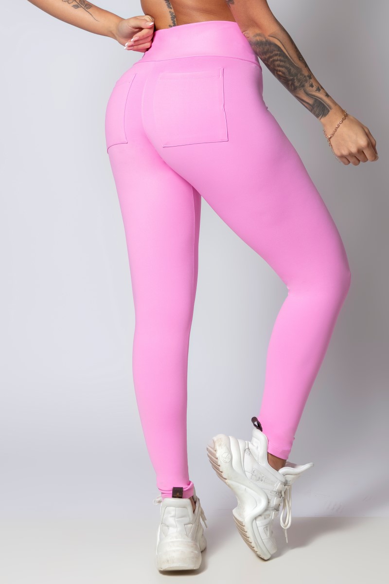 Hipkini - Pink Sporty Style Leggings with Zipper - 33330271