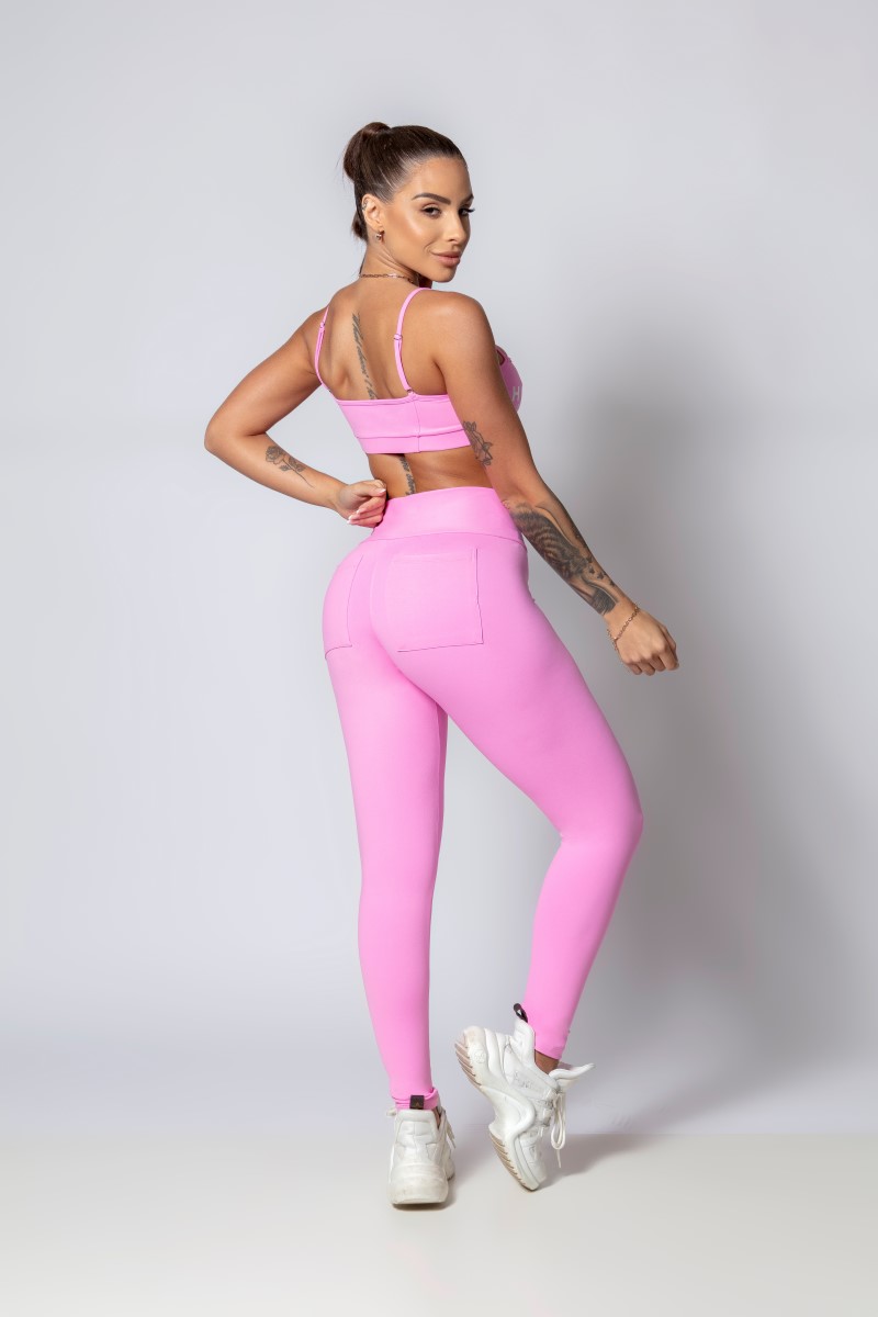 Hipkini - Pink Sporty Style Leggings with Zipper - 33330271