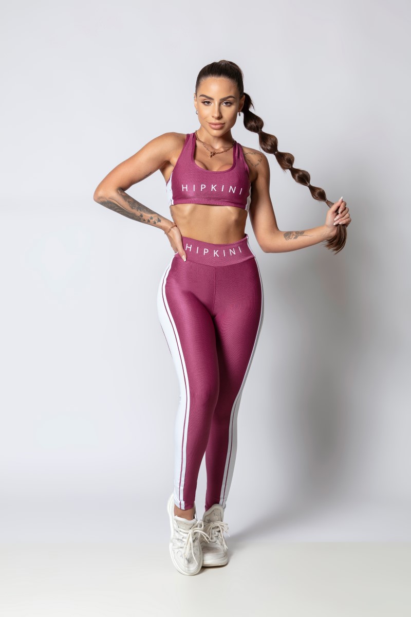 Hipkini - Legging Sporty Style Vinho Cós com Silk - 33330255