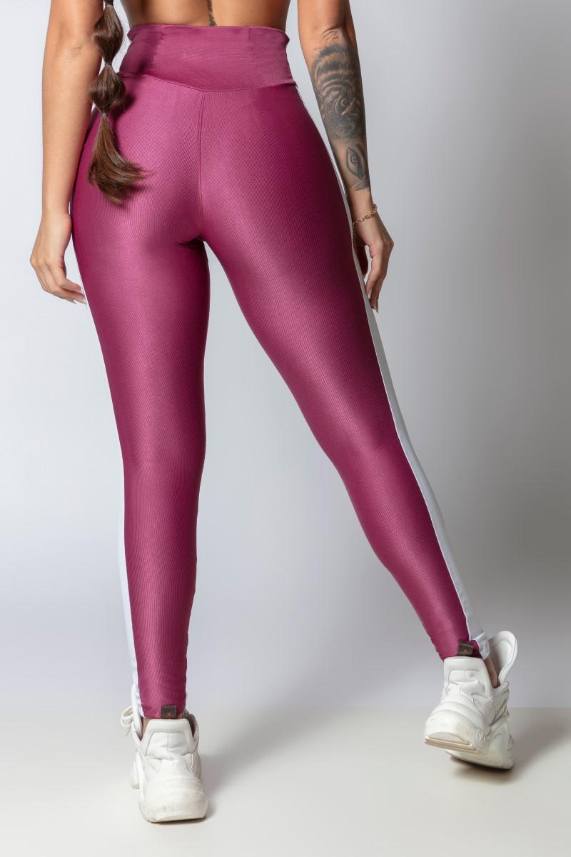 Hipkini - Sporty Style Wine Waistband Legging with Silk - 33330255