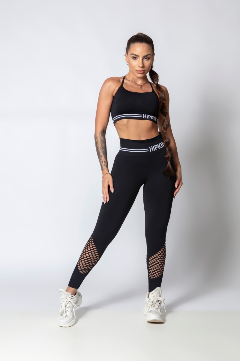 Hipkini - Top Sporty Style Preto com Recortes - 33330282