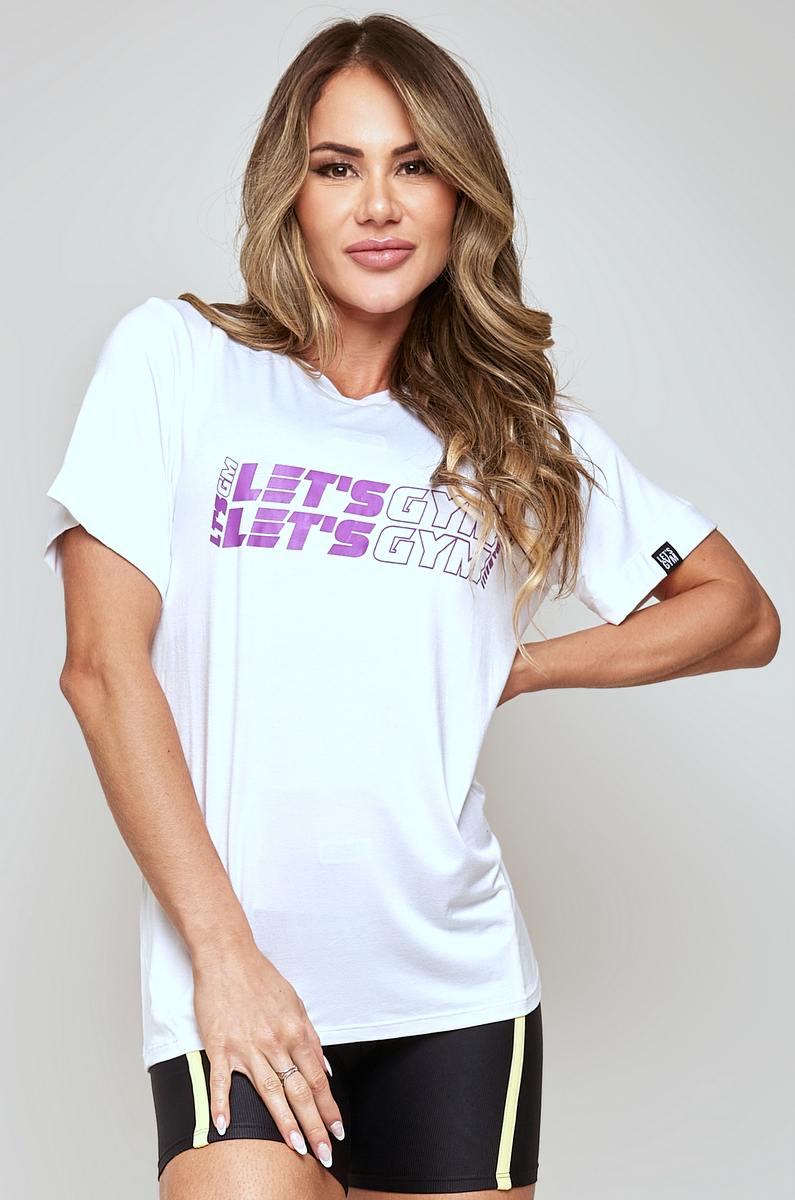 Lets Gym - Colors Life White T-Shirt - 2176BR
