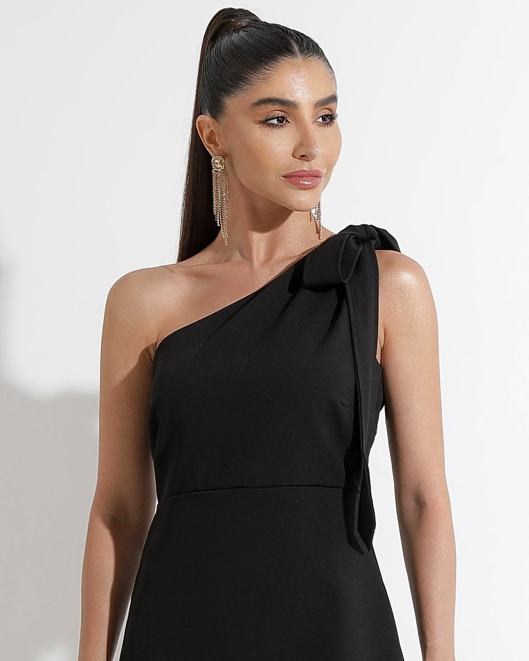 Miss Misses - Dress Miss Misses One Shoulder With Sash Black - 54150001