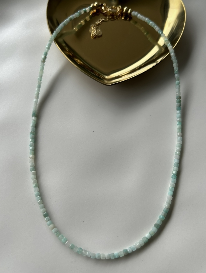 Mikabe - Cubinhos Amazonite Stone Necklace - MK1683