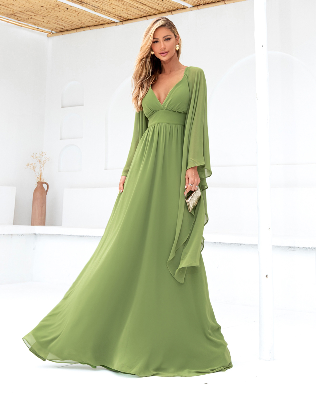 Dot Clothing - Vestido Dot Clothing Longo Verde - 2056VERDE