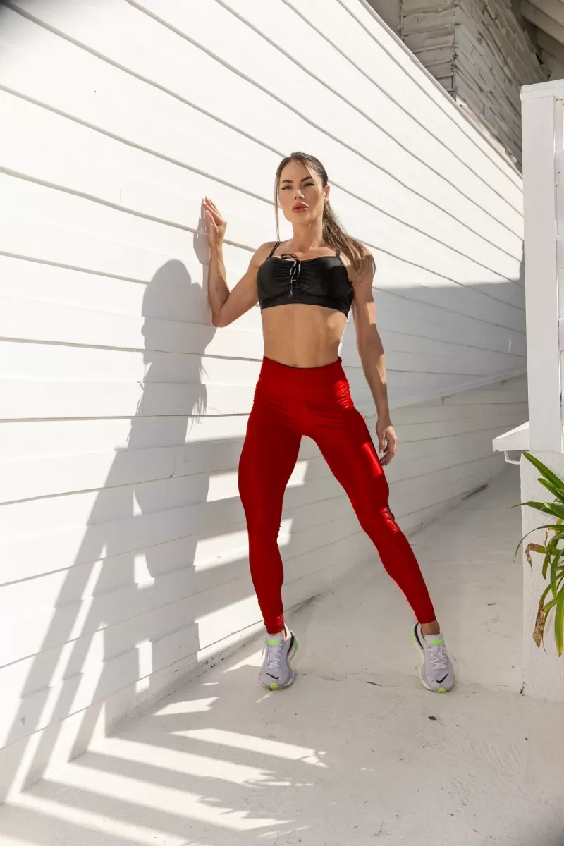 Canoan - Cirrê Bolso Red Legging Pants - 11055 Canoan - Cirrê Bolso Red Legging Pants - 11055