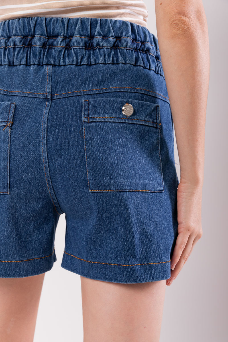 Hidrogênio - DENIM MESH BERMUDA WITH FRONT POCKETS - 19844