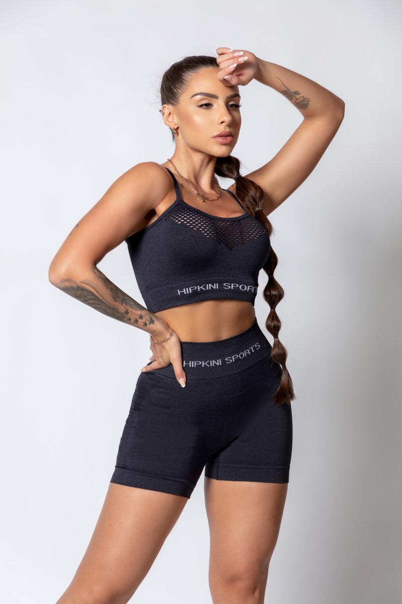 Hipkini - Sporty Style Seamless Shorts Black - 33330436