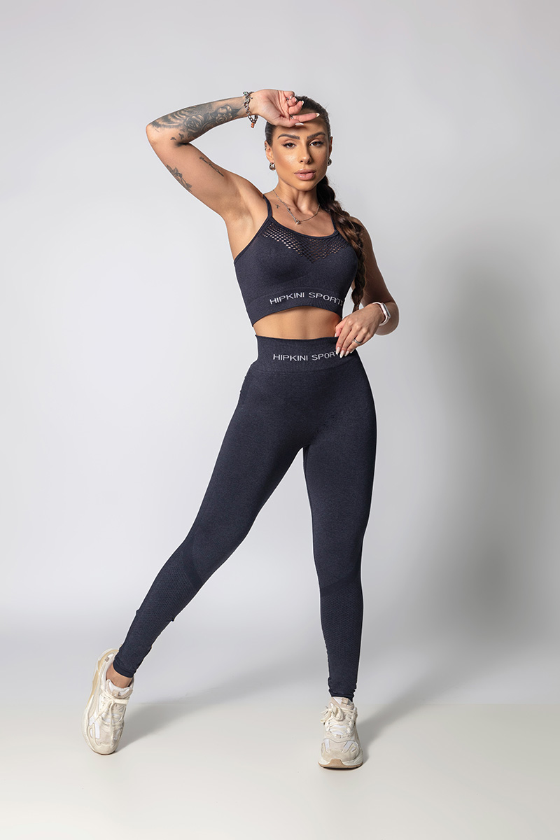 Hipkini - Sporty Style Seamless Black Mixed Legging - 33330438