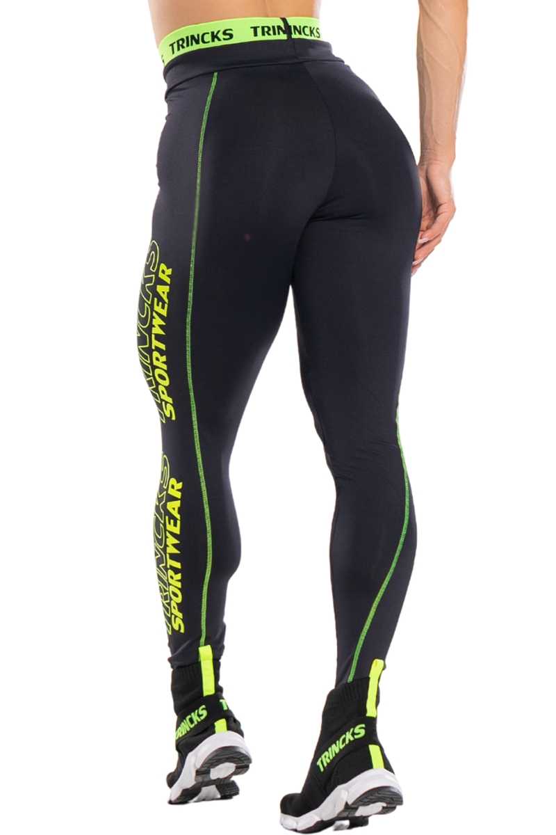 Trincks - Calça Legging Trincks Sports Preto Neon - 