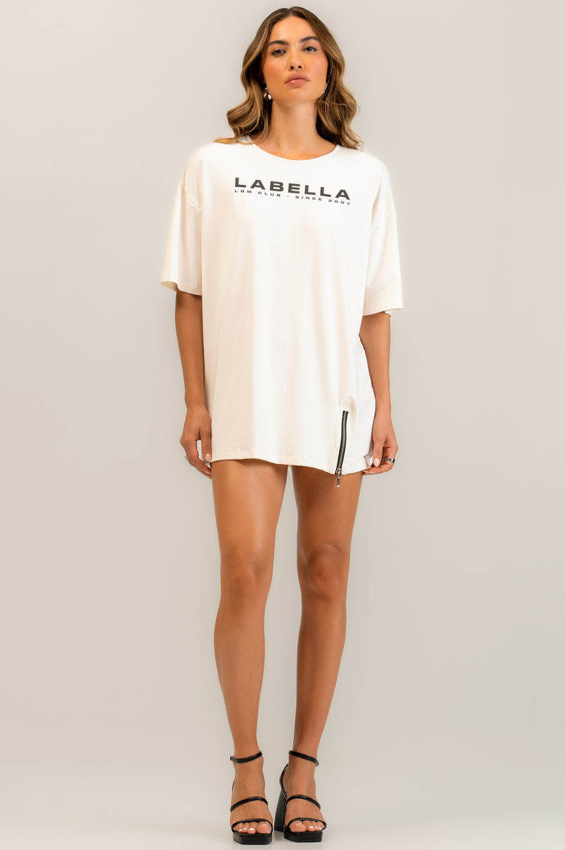 Labellamafia - White Casual Sport Mesh Dress Labellamafia - 31489