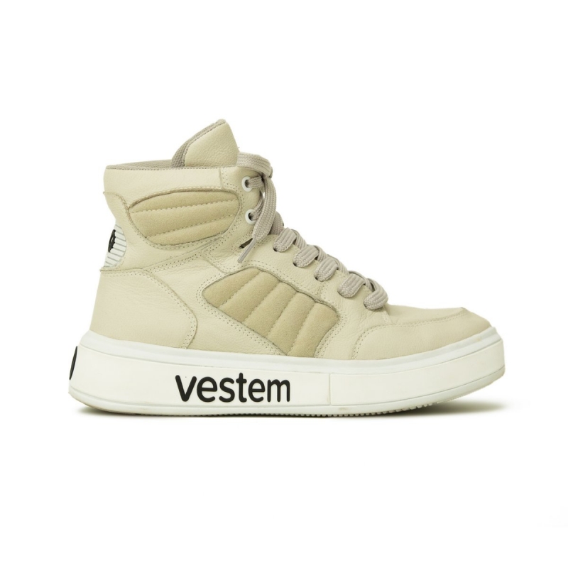 Vestem - Basquiat Off White and Ecru Sneakers - TE25.C0140