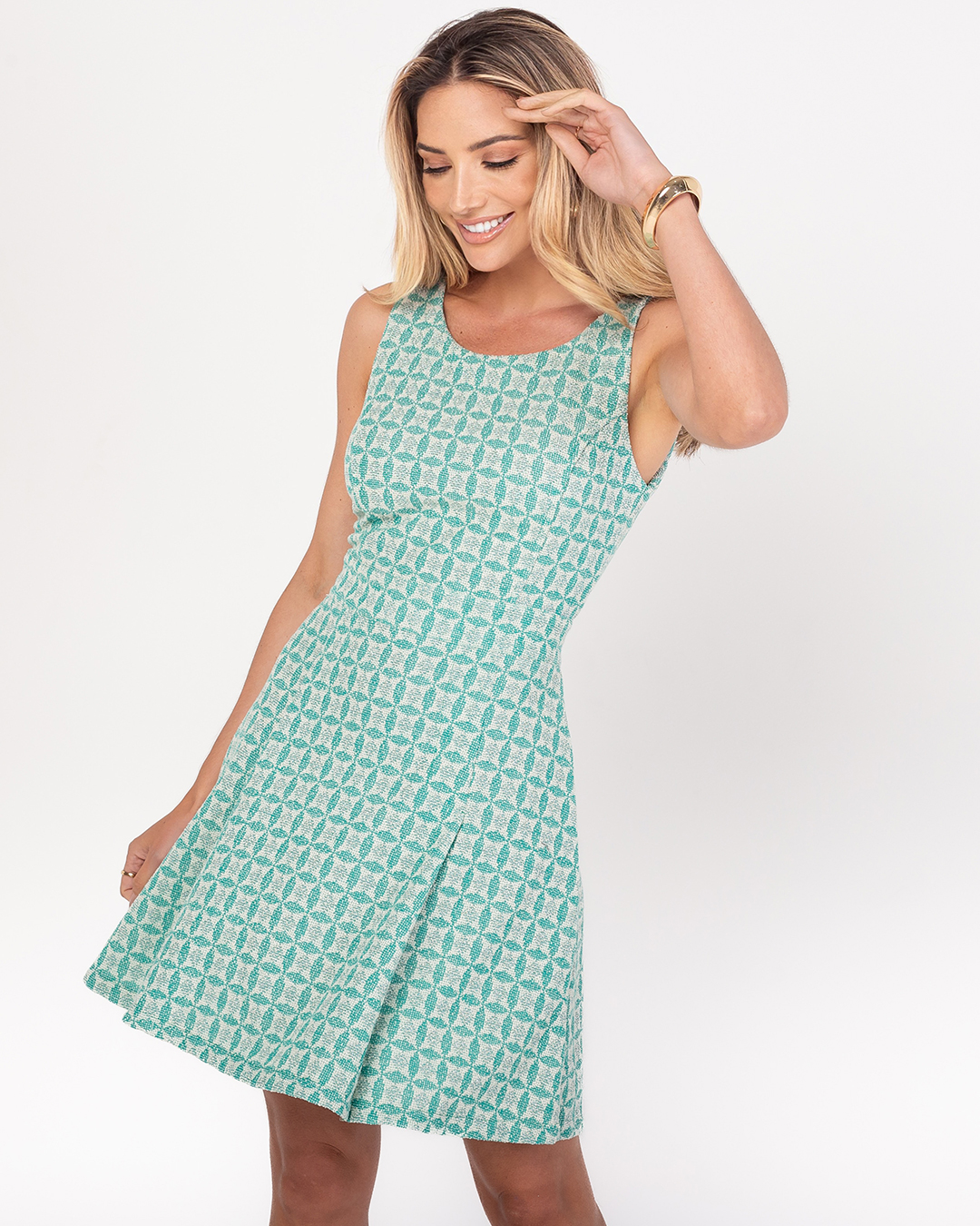 Miss Misses - Vestido Miss Misses Evase Com Ziper Verde - D0025VERDE