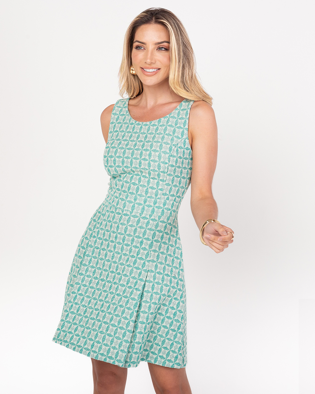 Miss Misses - Vestido Miss Misses Evase Com Ziper Verde - D0025VERDE