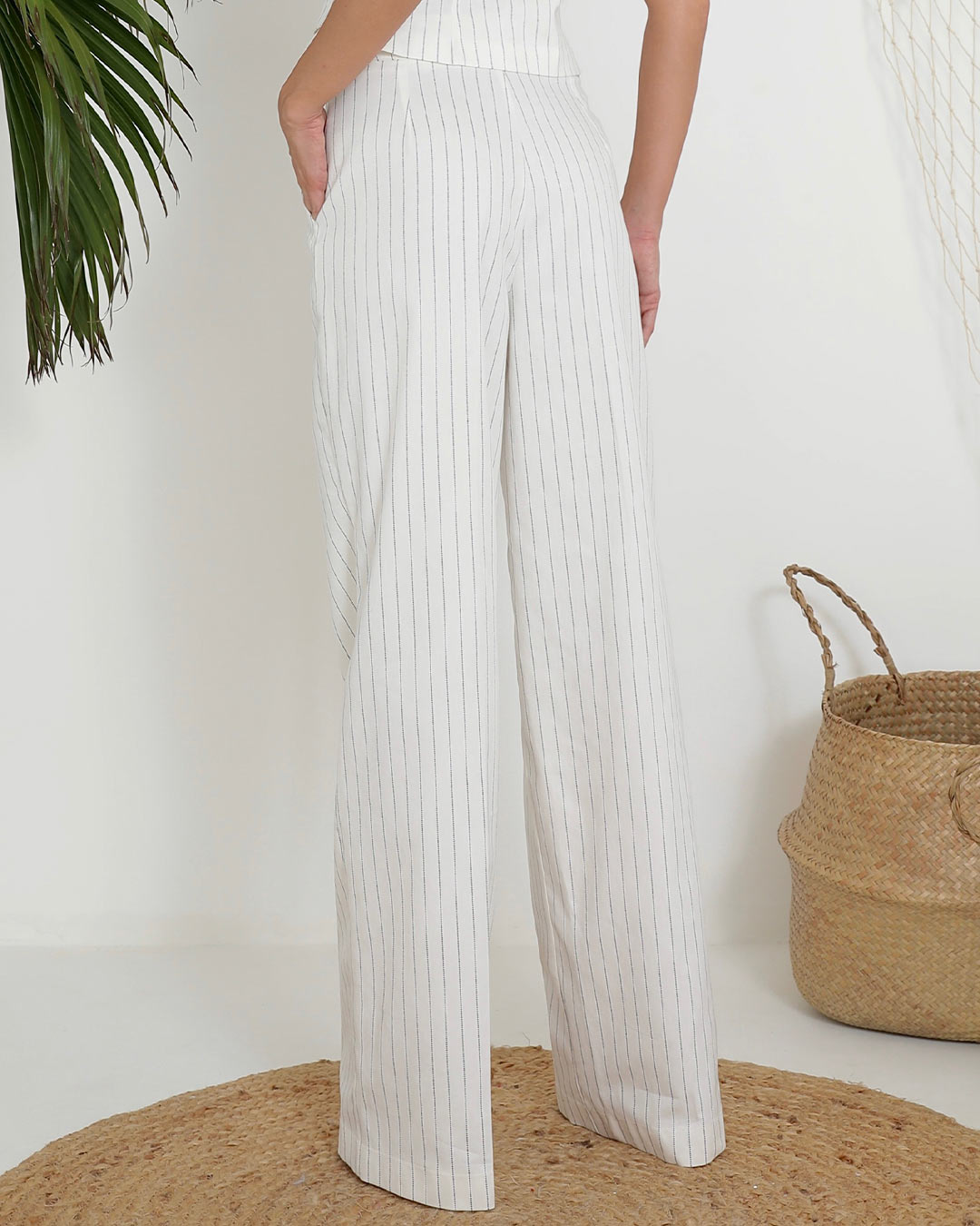 Miss Misses - Pants Miss Misses Tailoring Pinstripe Off White - 54137OFF