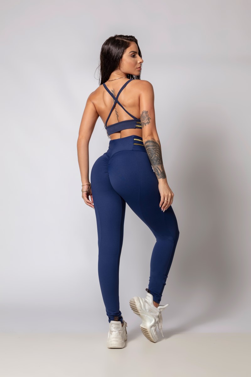 Hipkini - Legging Fresh  Azul com Recortes - 33330302