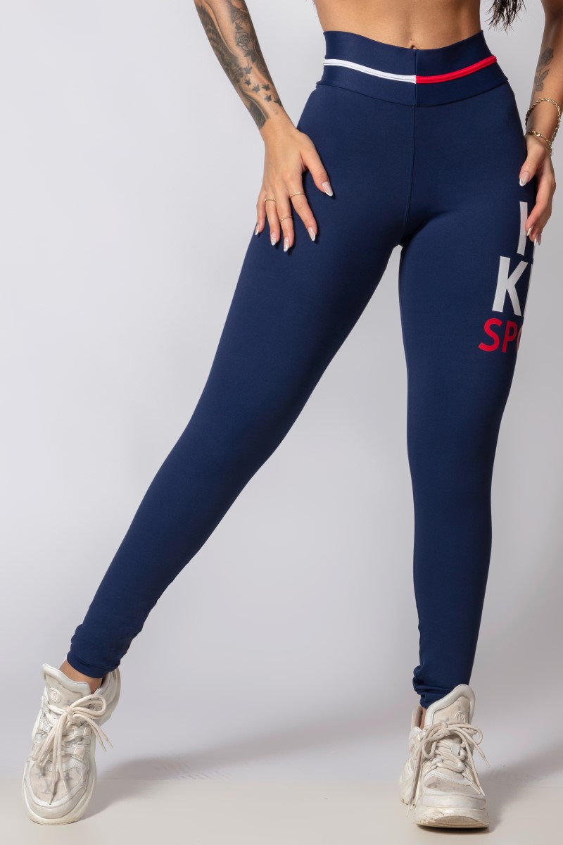 Hipkini - Legging Fresh Azul Marinho com Silk - 33330308