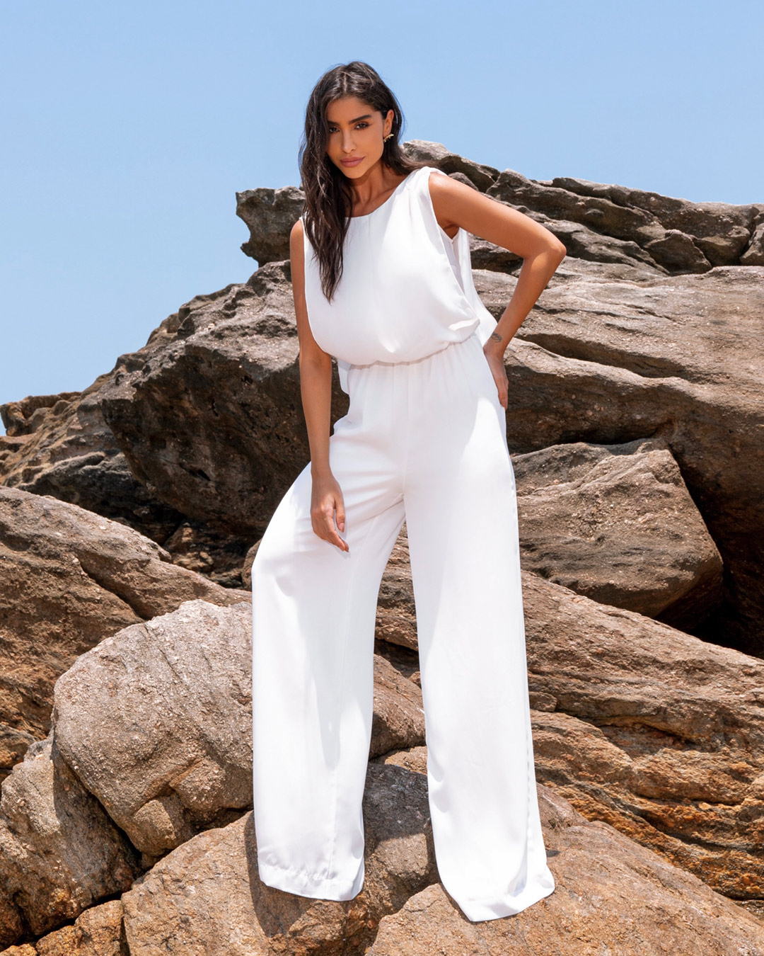 Dot Clothing - Jumpsuit Dot Clothing Draped Offwhite - 2159OFF