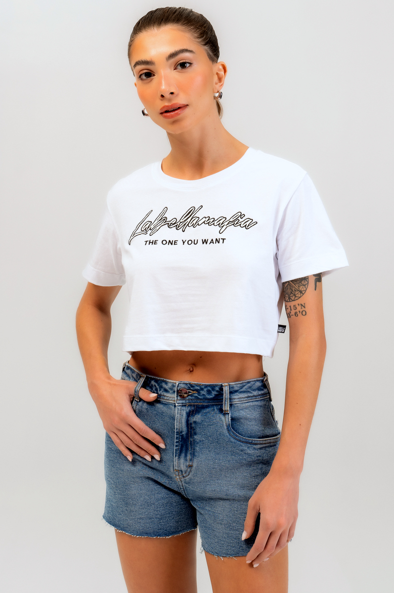 Labellamafia - Cropped Malha Tees Branco Labellamafia - 31130