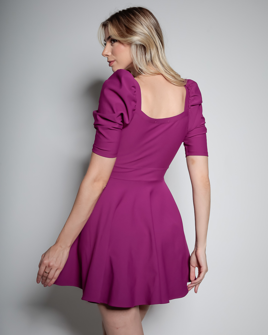 Miss Misses - Dress Miss Misses workout wheeldo Purple Heart Neckline - 18758ROXO