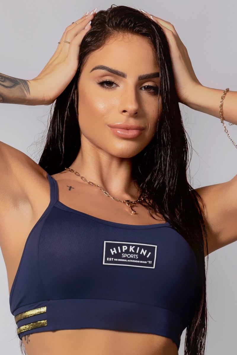 Hipkini - Top Fresh Azul Marinho com Viés - 33330301