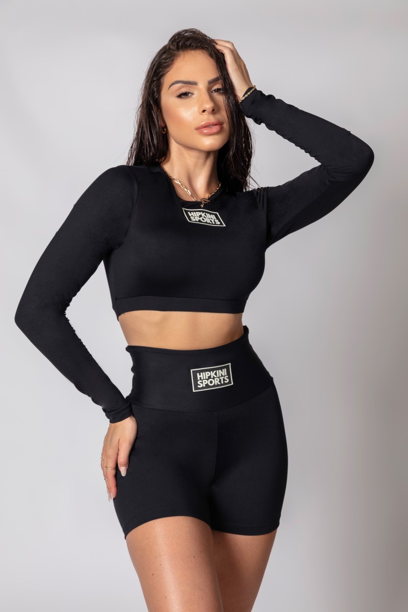 Hipkini - Cropped Fresh Black Long Sleeve - 33330312