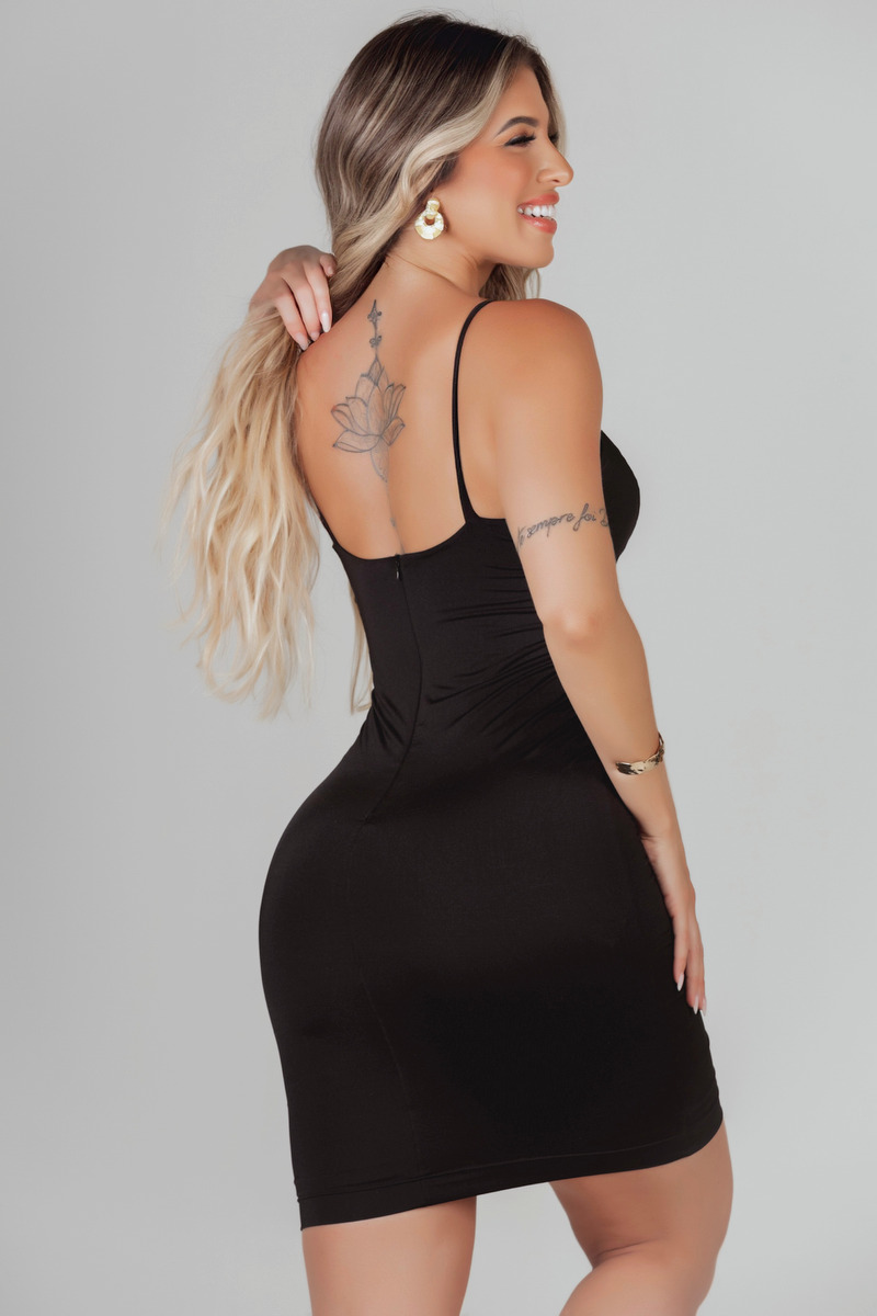 Lets Gym - Vestido Shine Preto - 2240PT