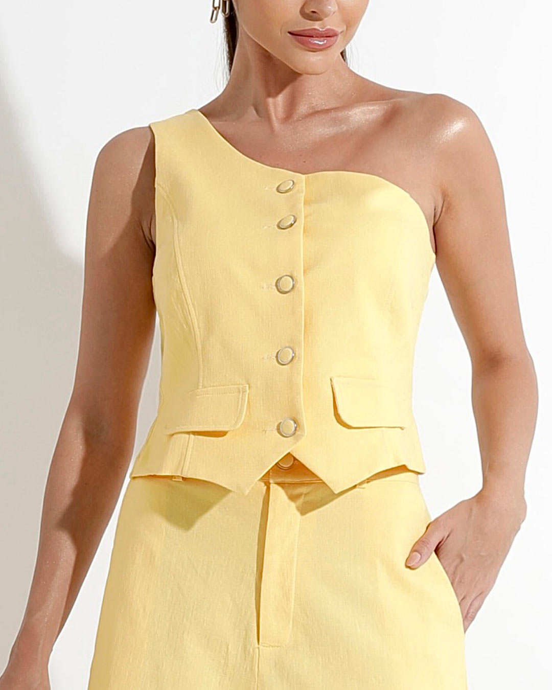 Miss Misses - Vest Miss Misses Tailoring One Shoulder Yellow - 54165003