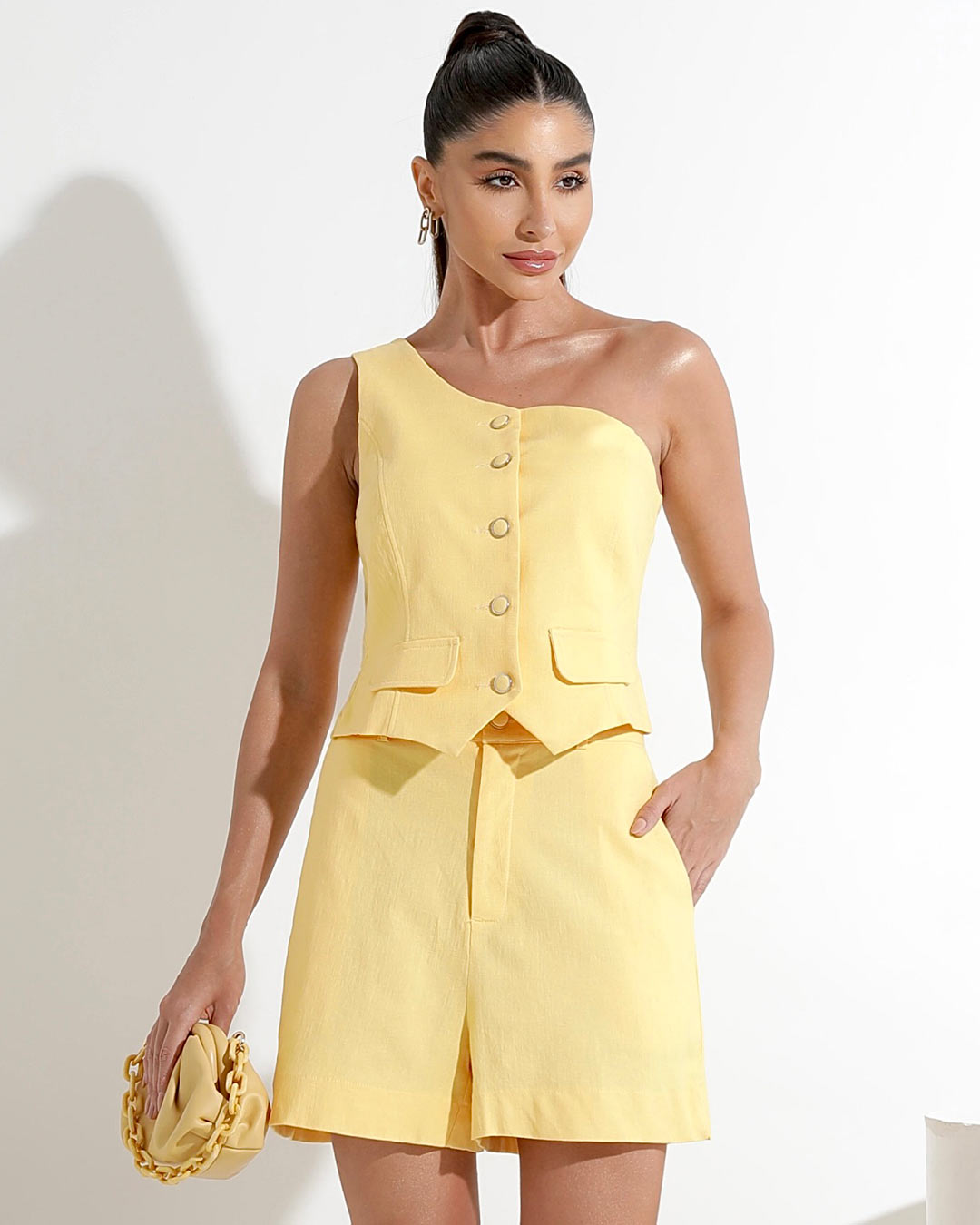 Miss Misses - Vest Miss Misses Tailoring One Shoulder Yellow - 54165003