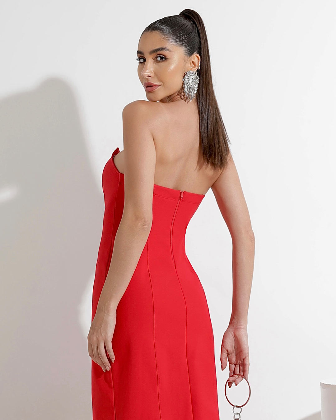 Miss Misses - Dress Miss Misses Midi Strapless Red - 54168VERMELHO