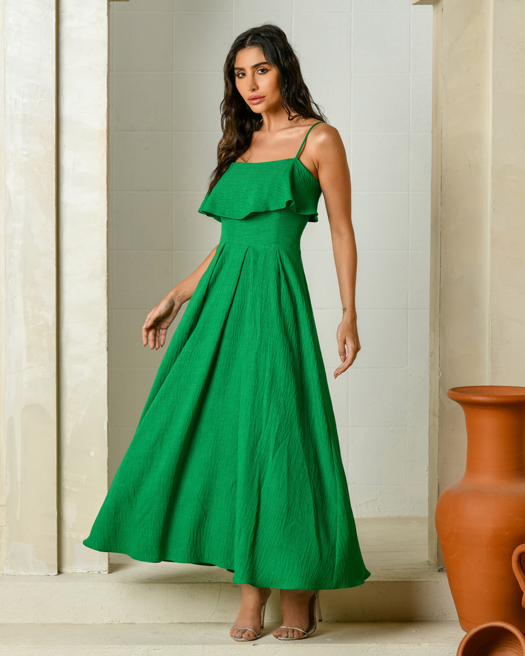 Dot Clothing - Dress Dot Clothing Longuete frill Verde - 2143VERDE