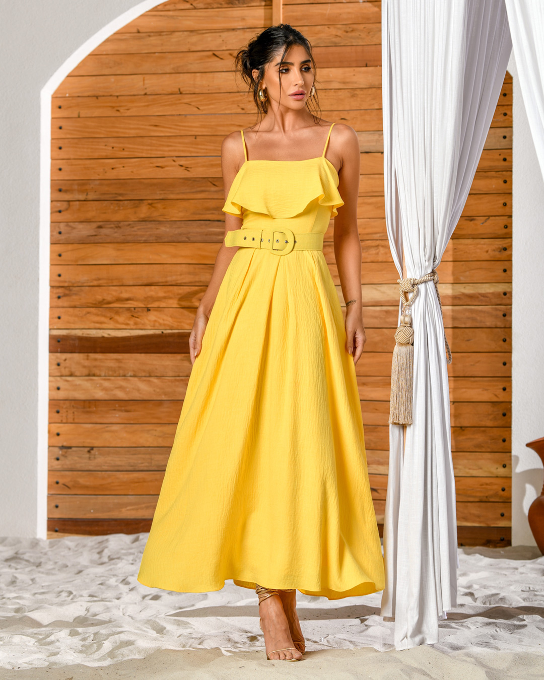 Dot Clothing - Dress Dot Clothing Longuete frill Yellow - 2143AMARELO
