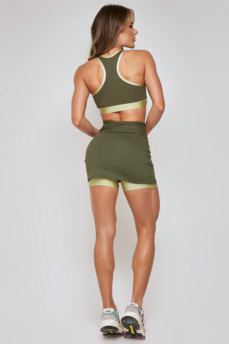 Lets Gym - Short Saia Elegance Verde - 2208VD