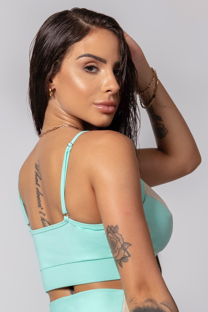 Hipkini - Aqua Green Fresh Top with Neckline - 33330314