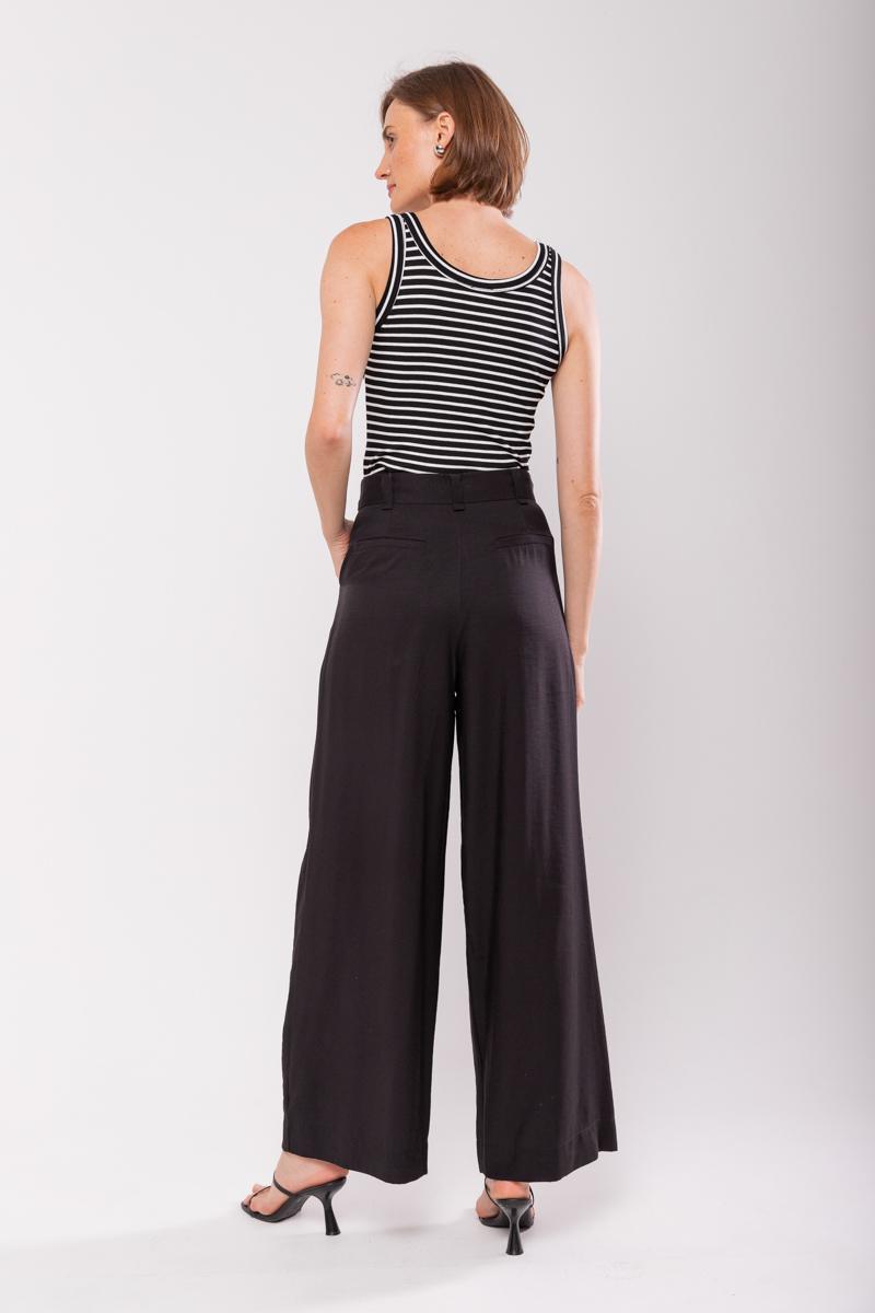 Hidrogênio - MARIANNE PANTALON PANTS WITH TWO PLEASTS BLACK - 19769