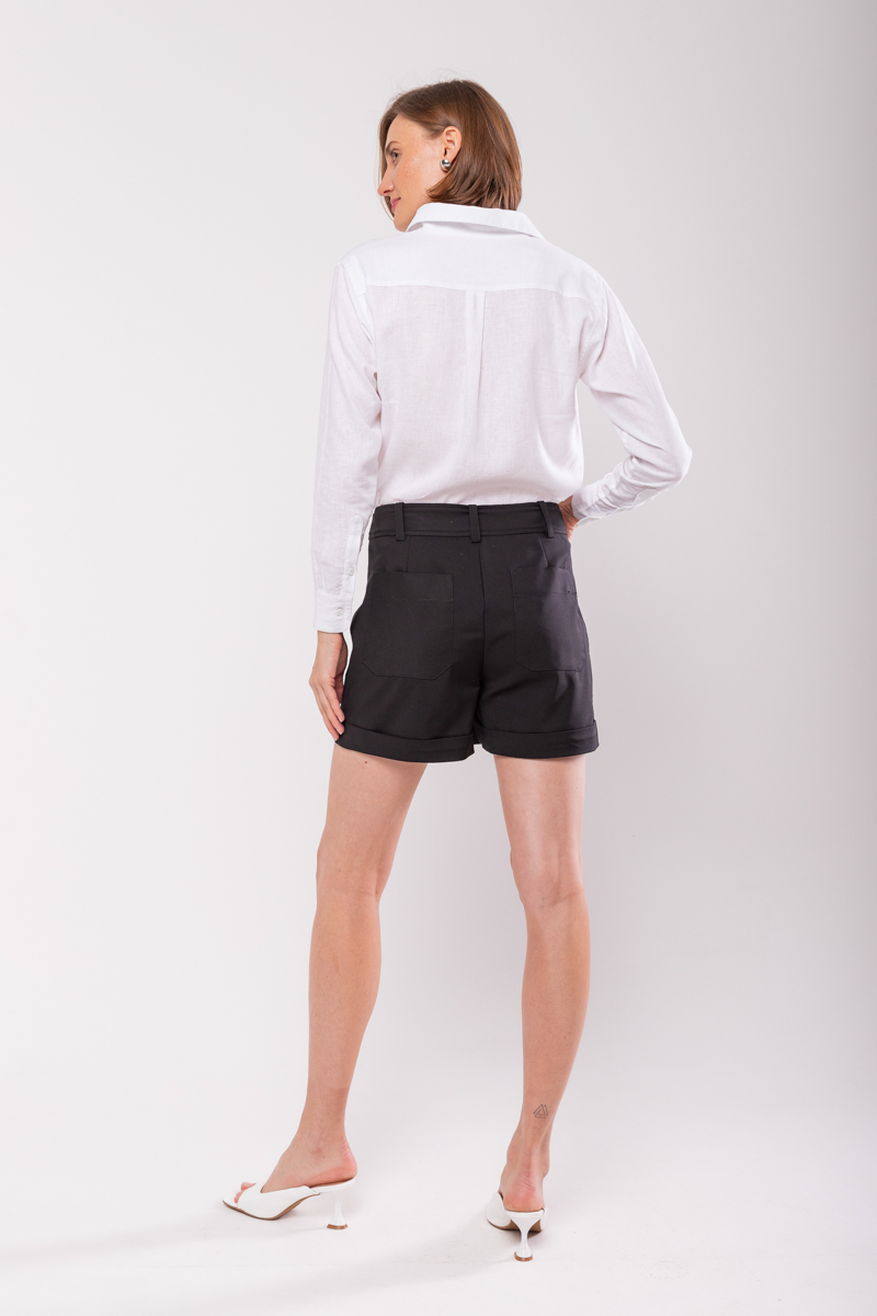 Hidrogênio - BLACK TAILORED SHORTS - 19874