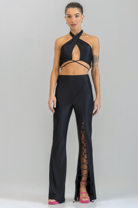 Labellamafia - Pants Mesh Fashion Summer Black Labellamafia - 31378