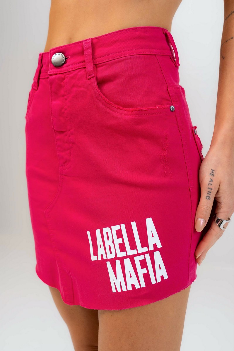 Labellamafia - Saia Jeans Attack Rosa Labellamafia - 31072