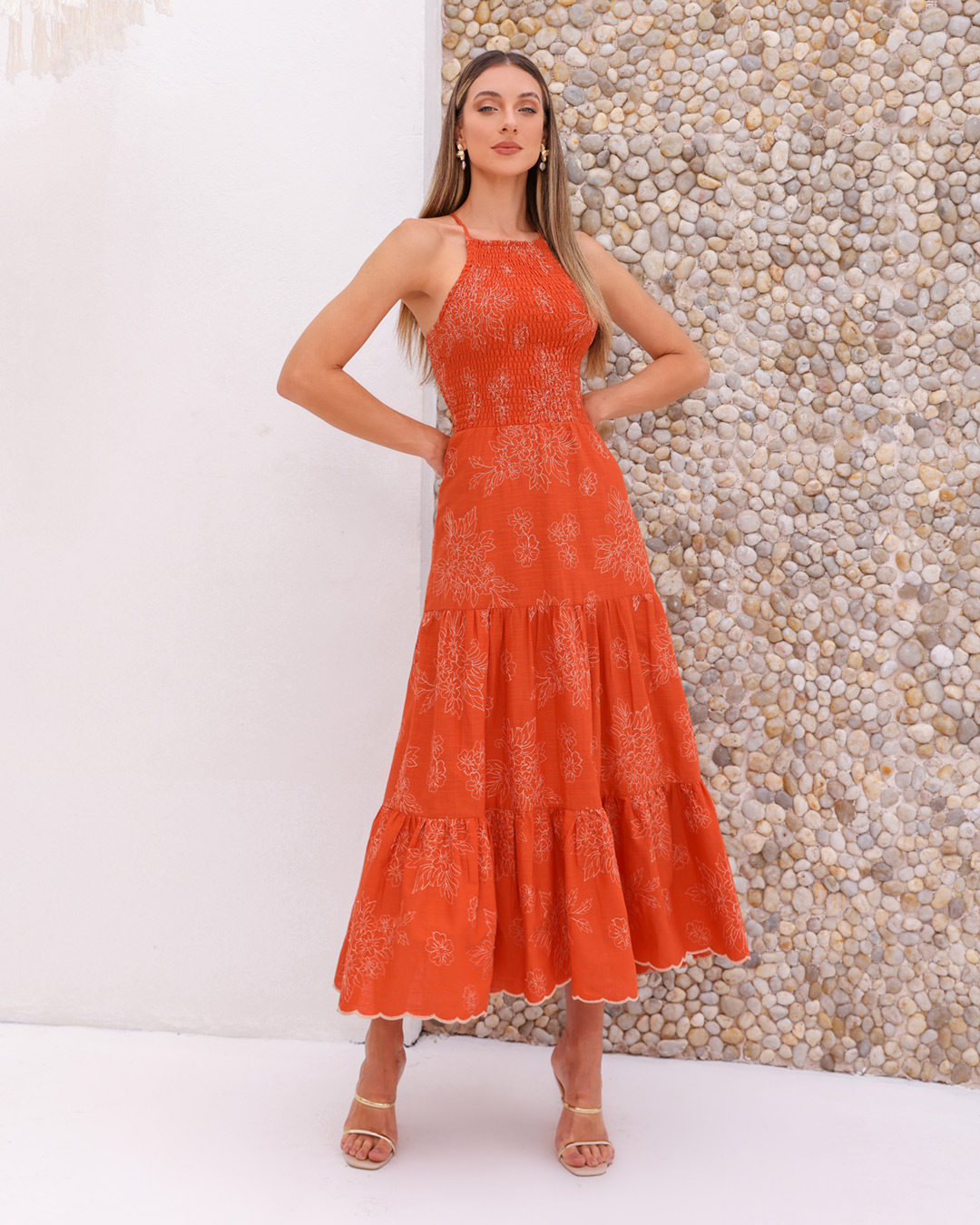 Dot Clothing - Dress Dot Clothing Longuete Laise Orange - 2160LARANJA