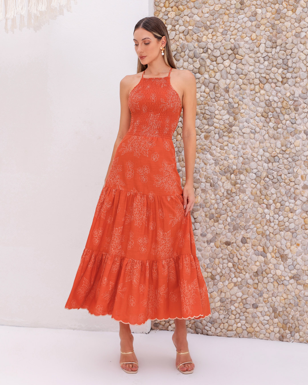 Dot Clothing - Dress Dot Clothing Longuete Laise Orange - 2160LARANJA